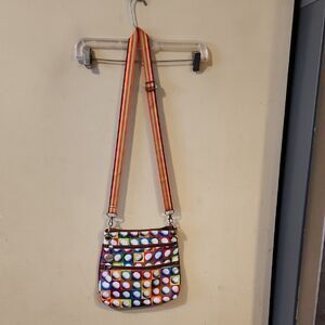 Georgeous Sydney Love Gold Golf design  NWOT Colorful Polka Dot Crossbody Bag